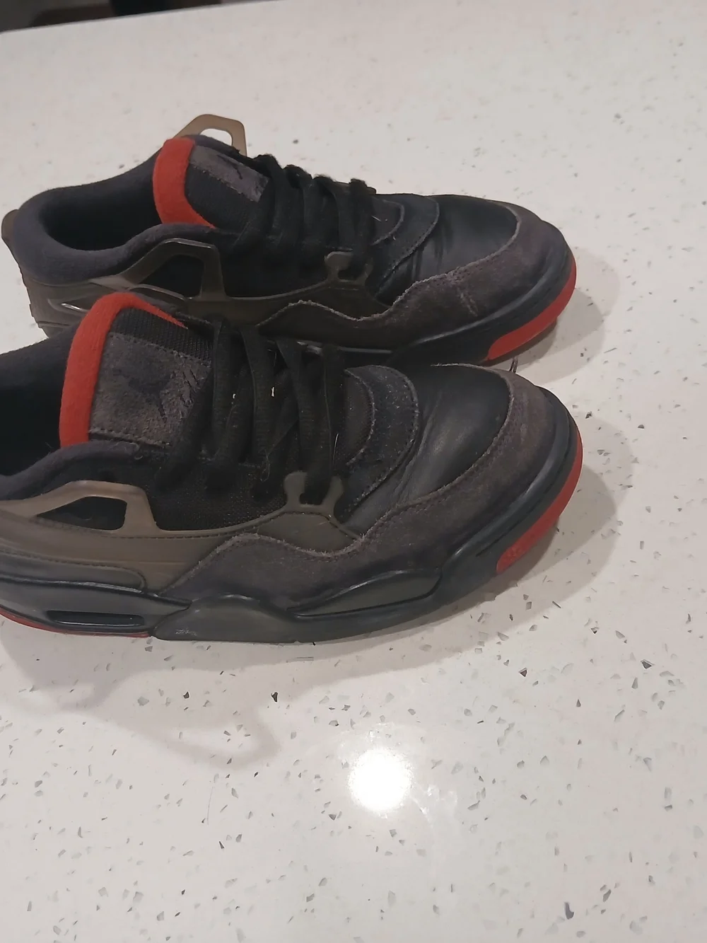 Air Jordan 4 RM GS Black Red Basketball Shoes Sneaker FQ7938-060 Youth Size 6Y